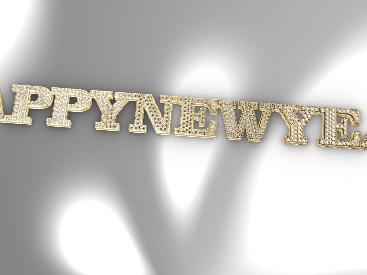 happy new year pendant stl file verified 3D print model_10