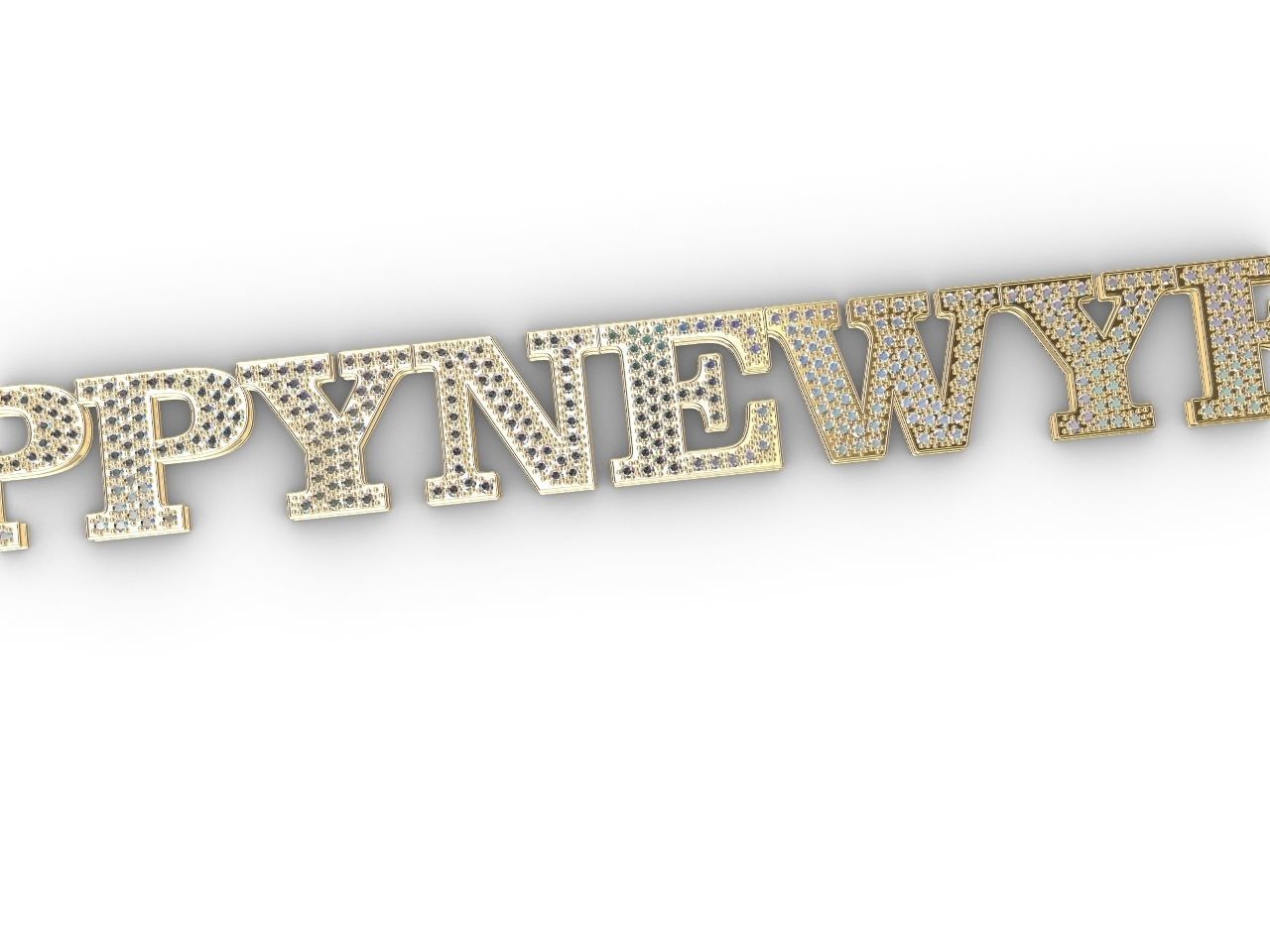 happy new year pendant stl file verified 3D print model_6