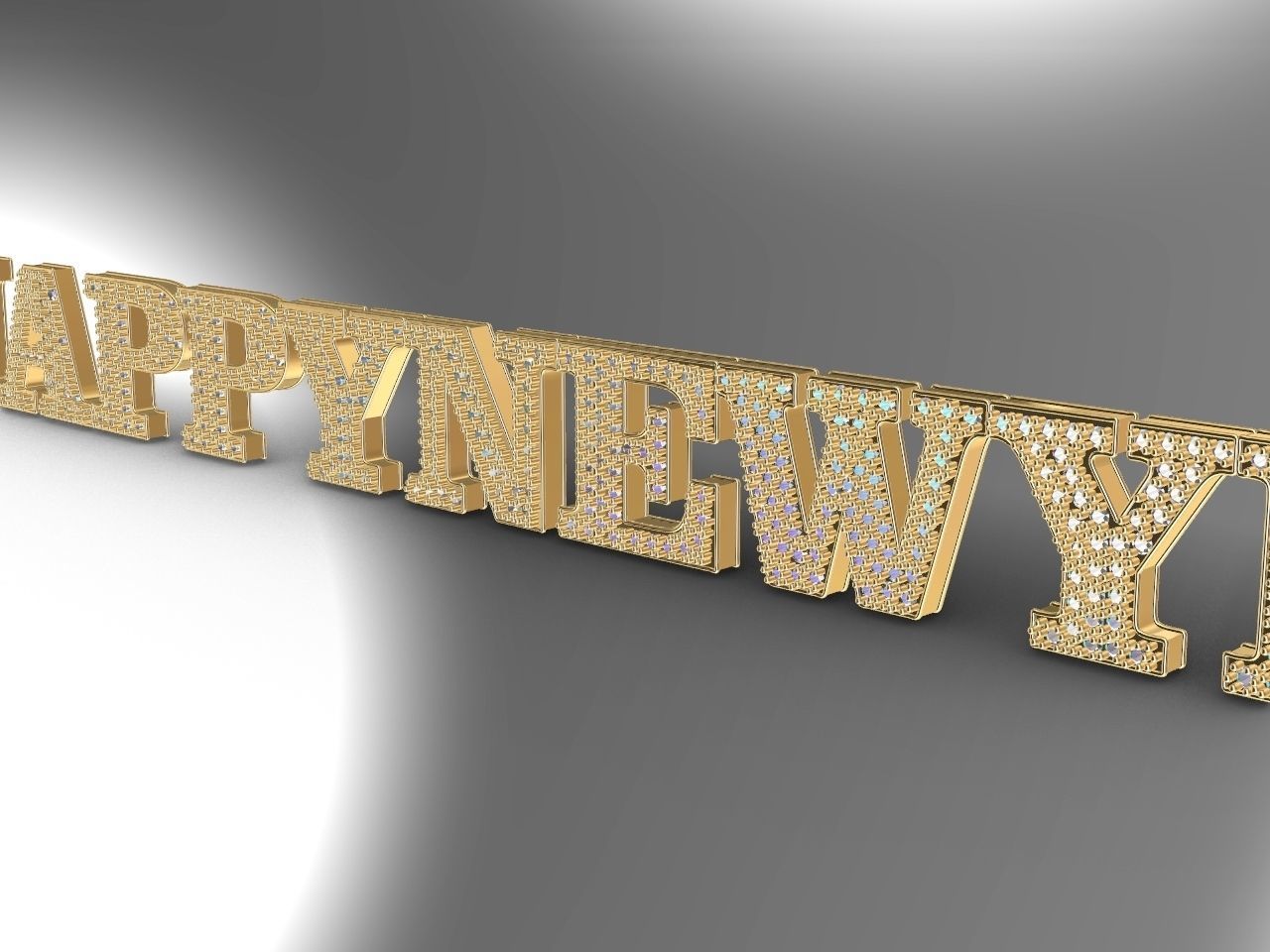 happy new year pendant stl file verified 3D print model_12