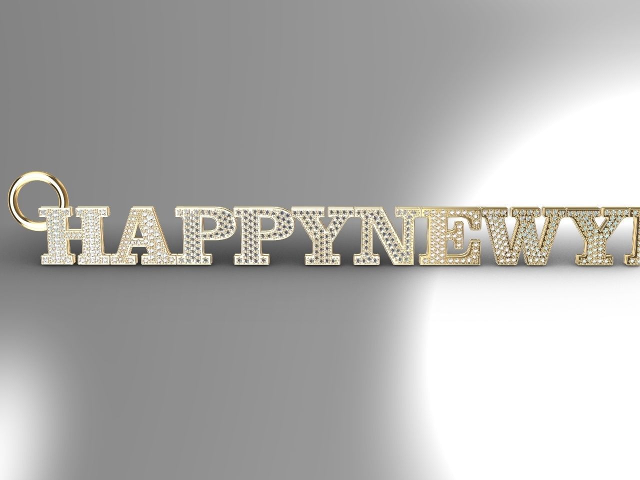 happy new year pendant stl file verified 3D print model_11