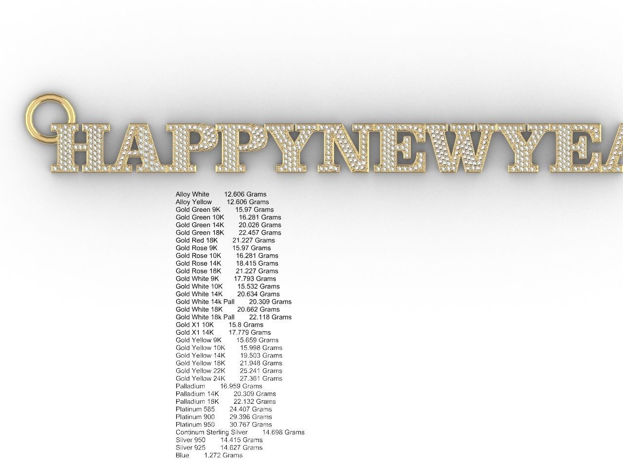 happy new year pendant stl file verified 3D print model_20