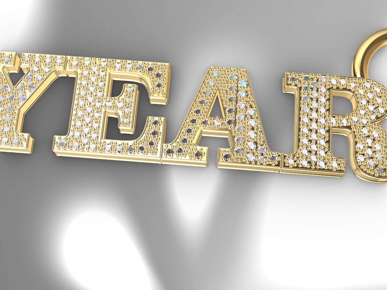 happy new year pendant stl file verified 3D print model_9