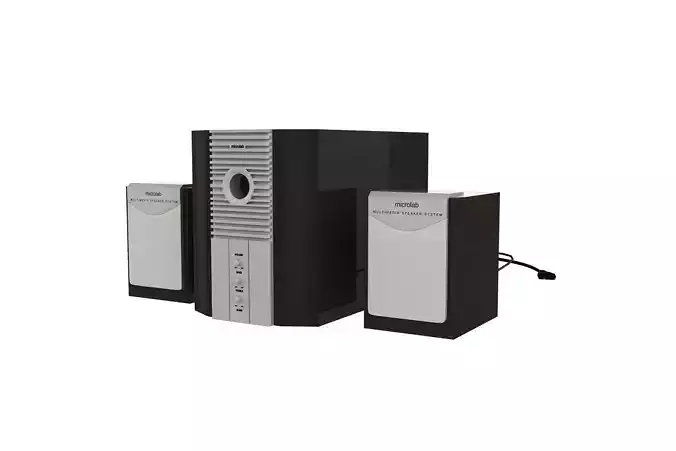 Microlab subwoofer Low-poly 3D model