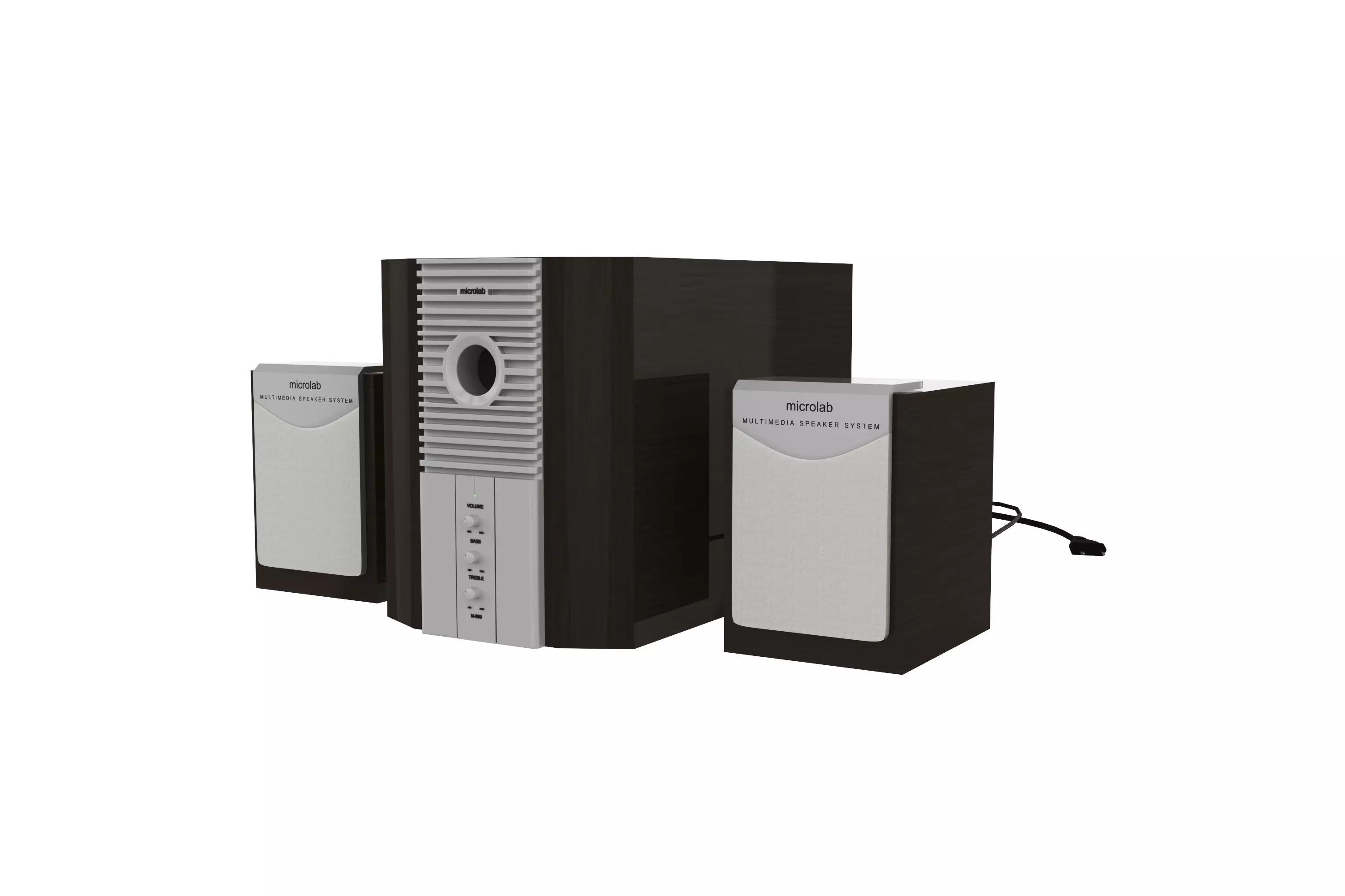 Microlab subwoofer Low-poly 3D model_0