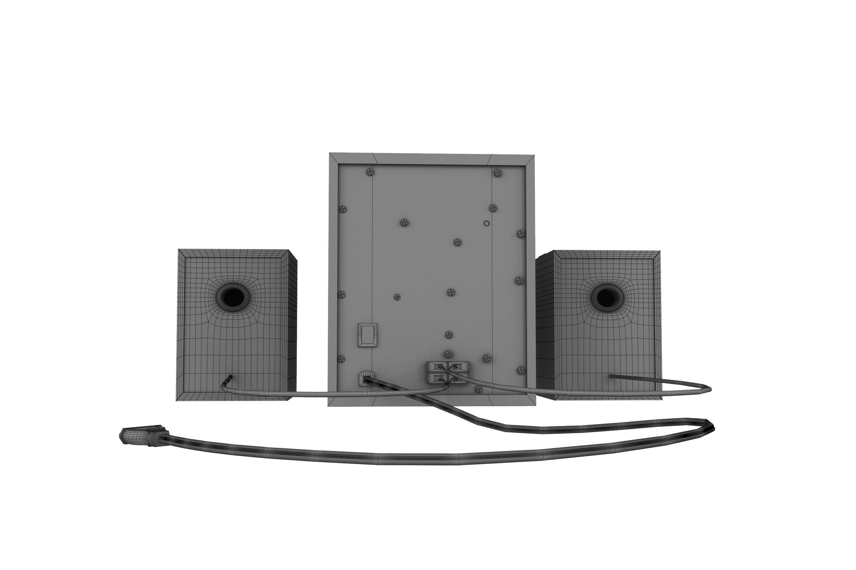Microlab subwoofer Low-poly 3D model_6