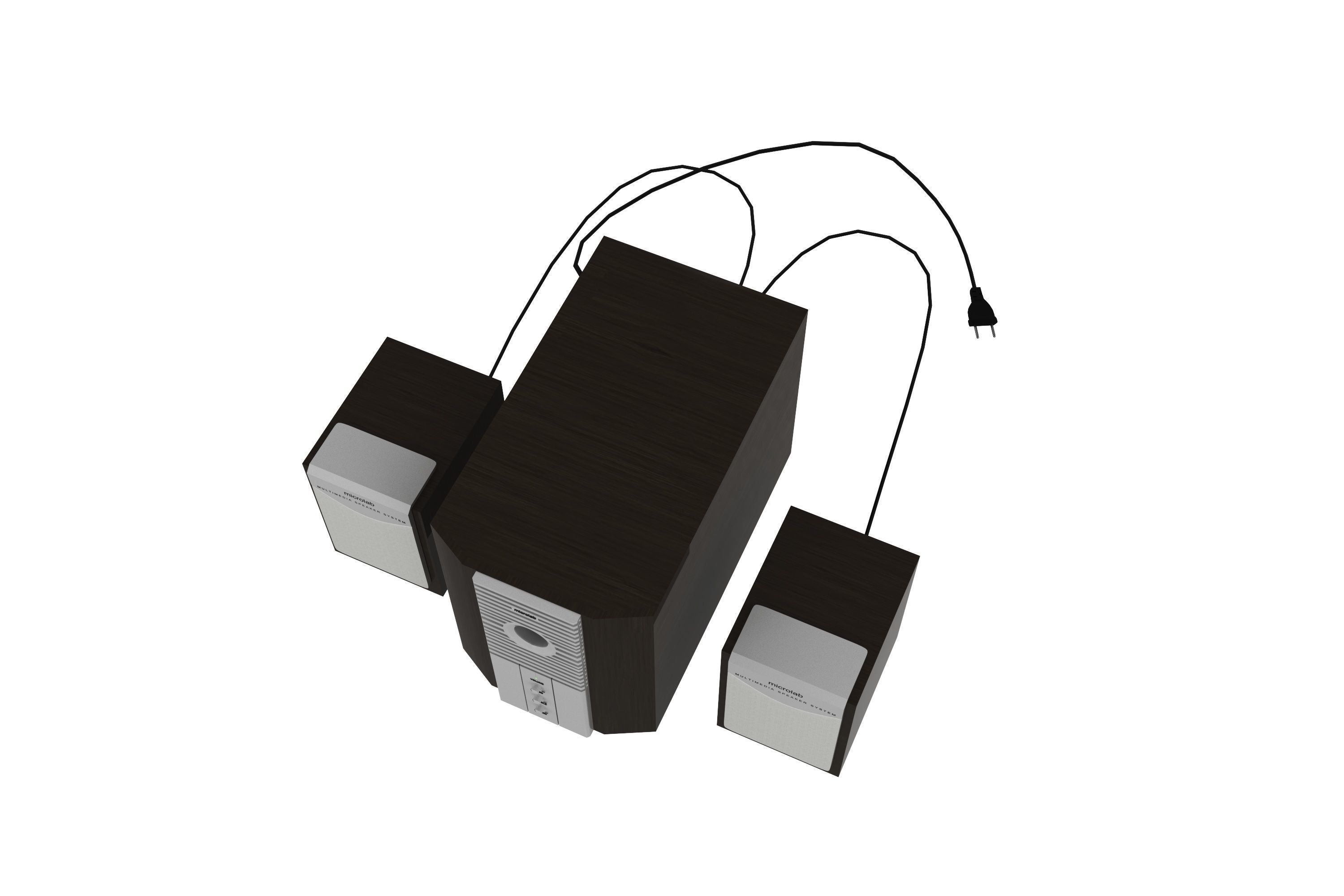 Microlab subwoofer Low-poly 3D model_3