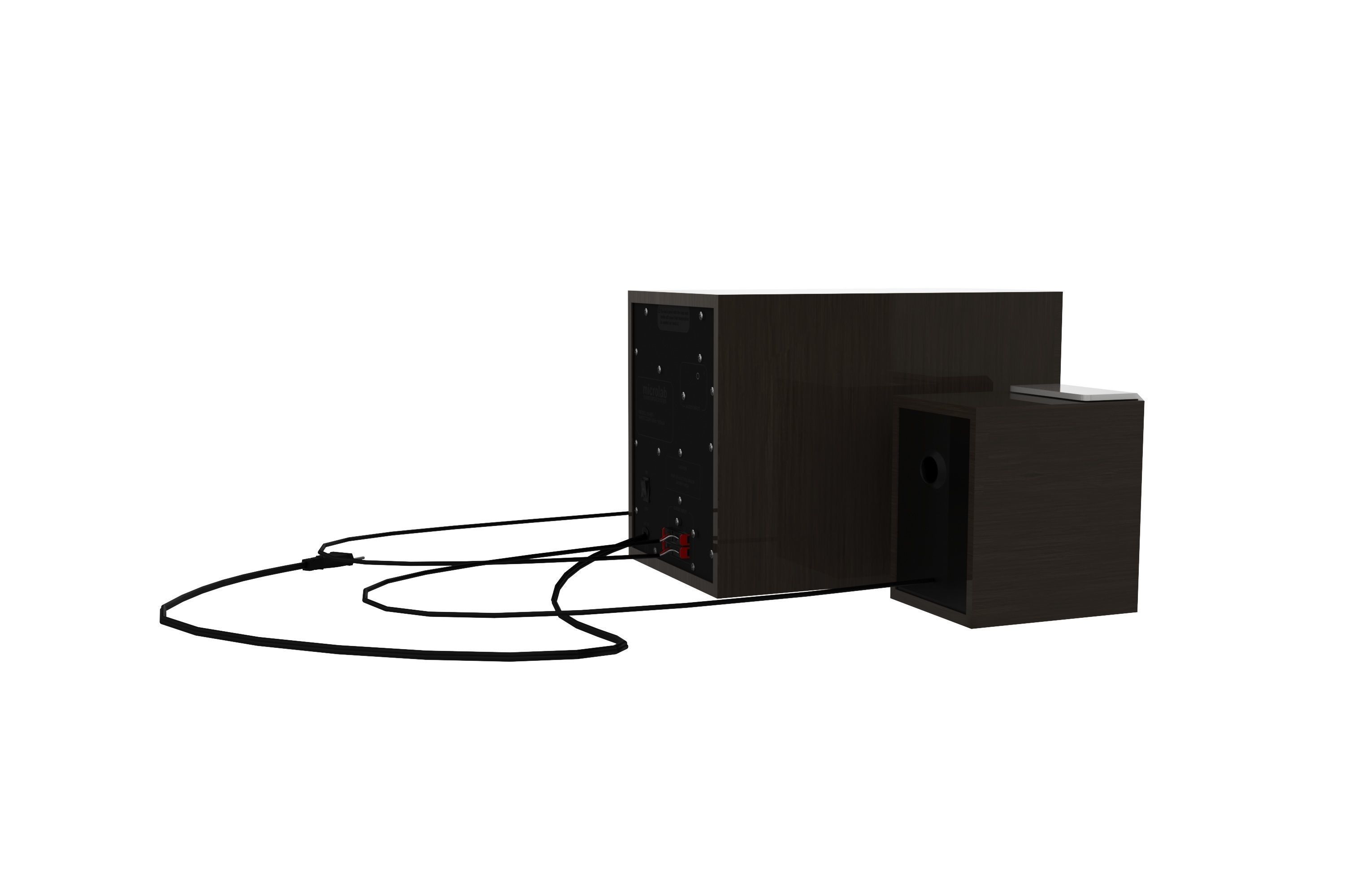 Microlab subwoofer Low-poly 3D model_4