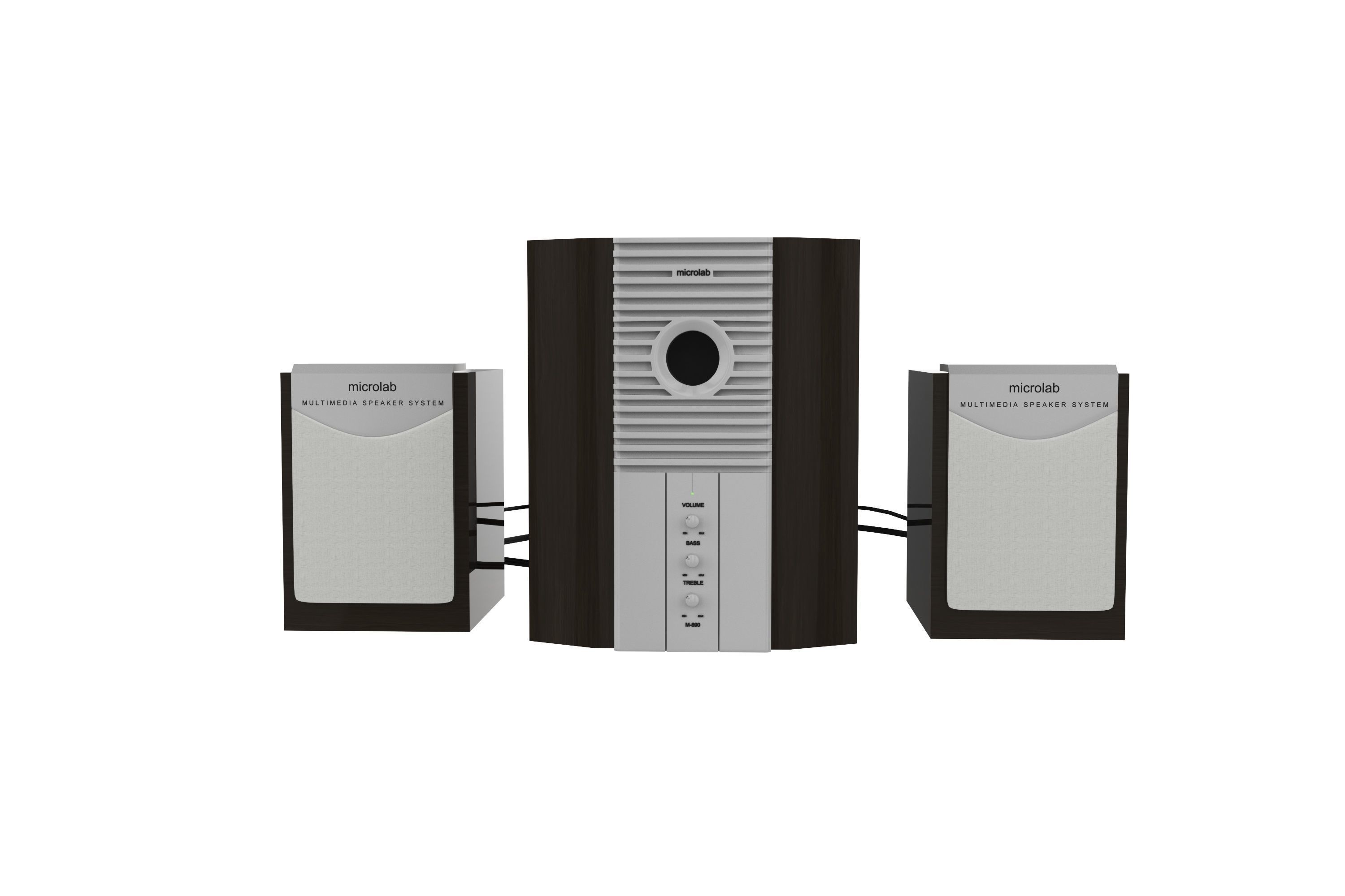 Microlab subwoofer Low-poly 3D model_1