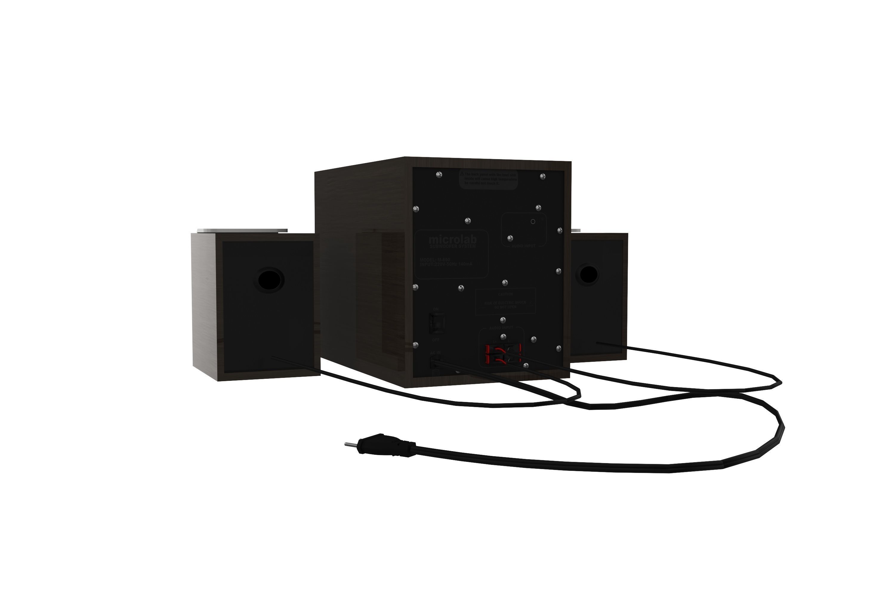 Microlab subwoofer Low-poly 3D model_2