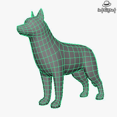 Dogs Collection bull terrier Low-poly 3D model_47