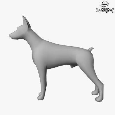 Dogs Collection bull terrier Low-poly 3D model_25