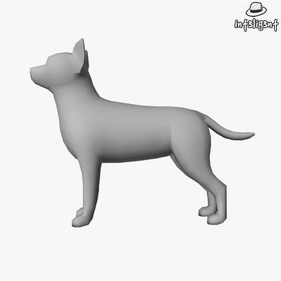 Dogs Collection bull terrier Low-poly 3D model_16