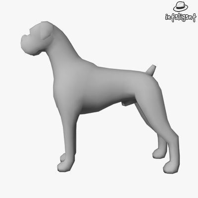 Dogs Collection bull terrier Low-poly 3D model_10