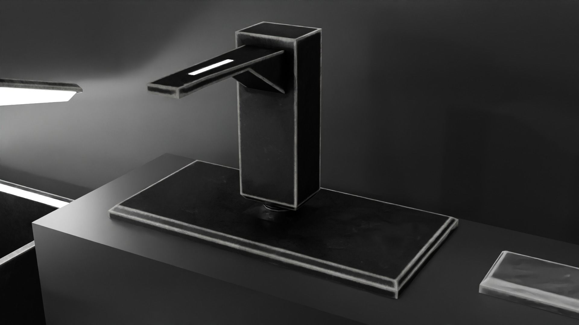 Bathroom sci-fi interior set  Low-poly 3D model_12