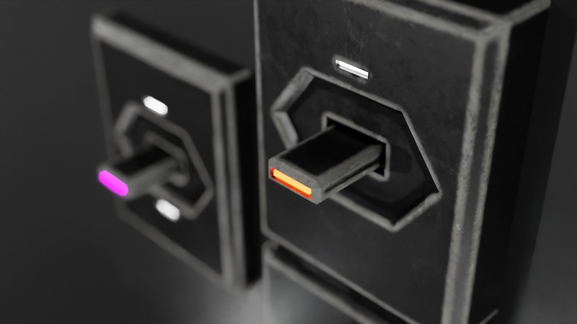 Bathroom sci-fi interior set  Low-poly 3D model_18