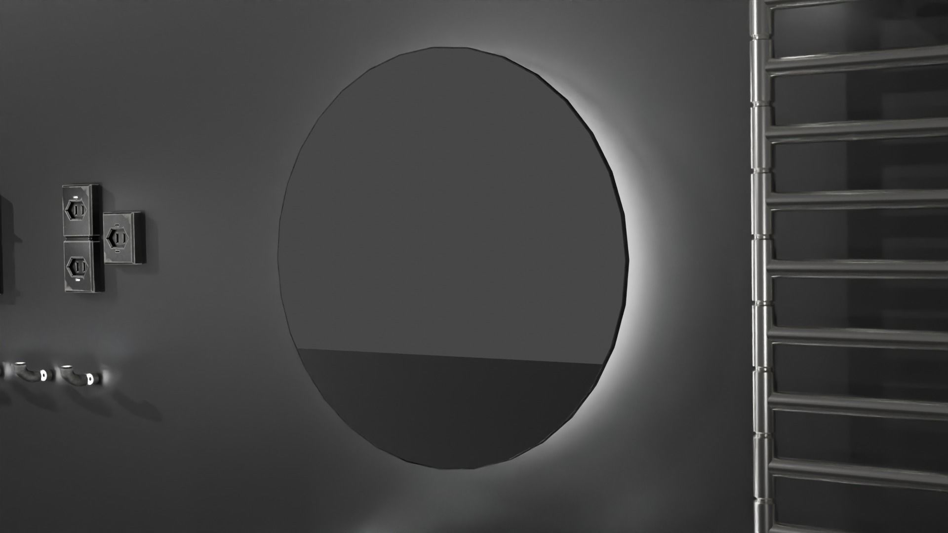 Bathroom sci-fi interior set  Low-poly 3D model_4