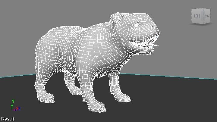 bulldog Low-poly 3D model_1