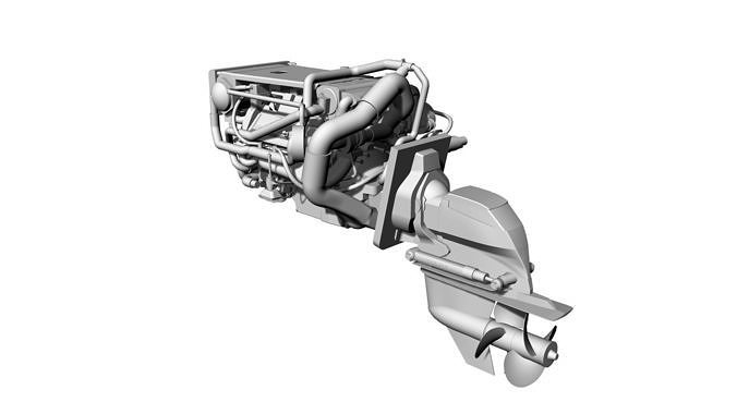 Marine Stern Drive Inboard Engine 3D model