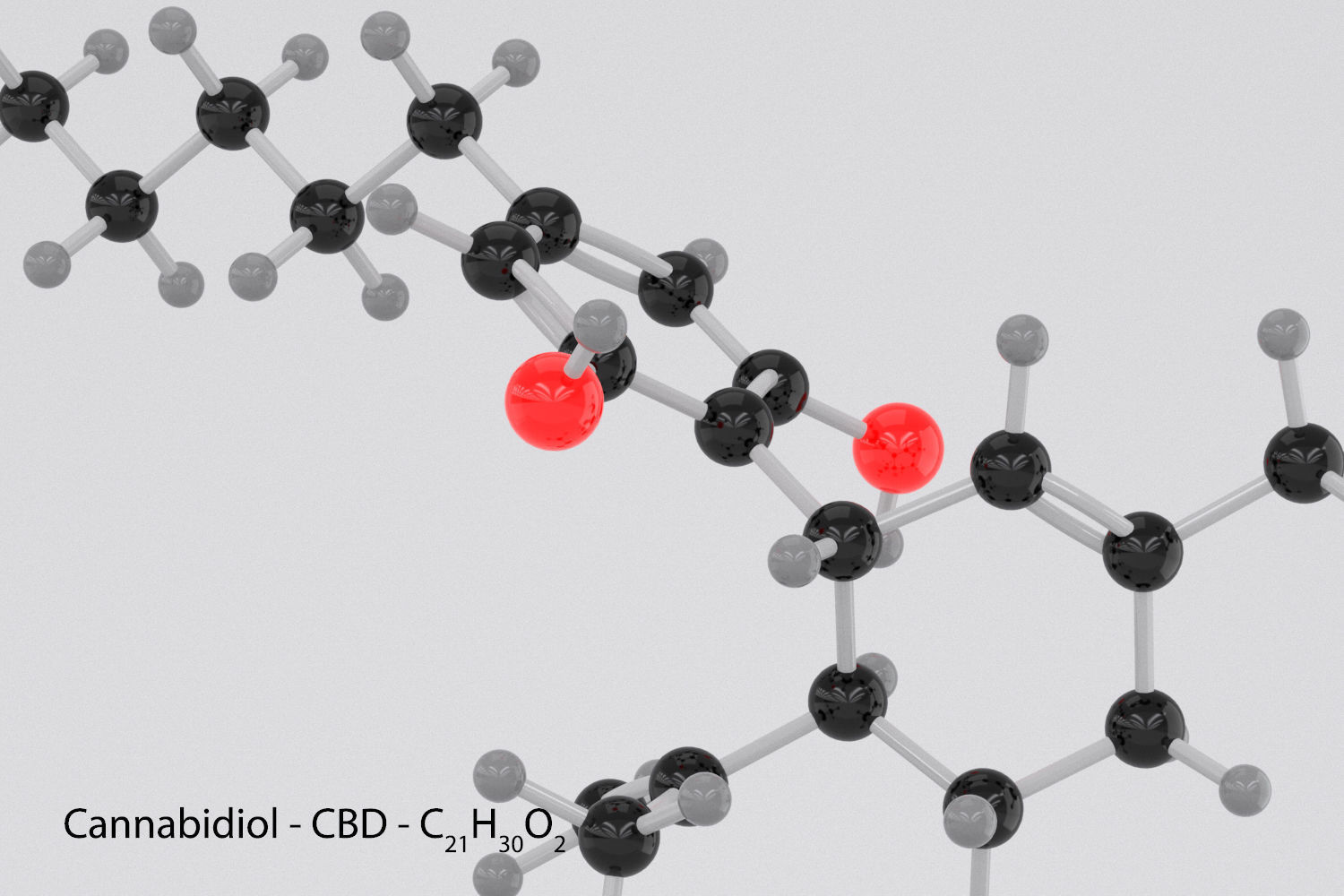 Drug CBD - Cannabidiol - Cannabinoid Molecule 3D model_2