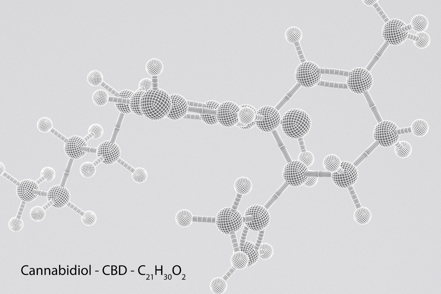 Drug CBD - Cannabidiol - Cannabinoid Molecule 3D model_5