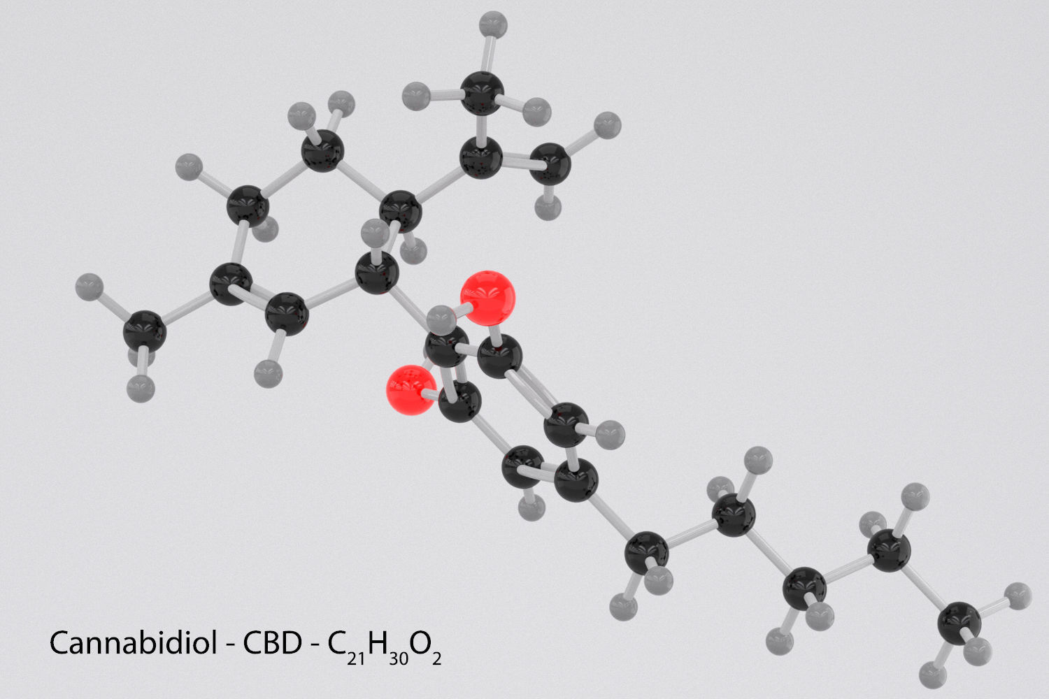 Drug CBD - Cannabidiol - Cannabinoid Molecule 3D model_1