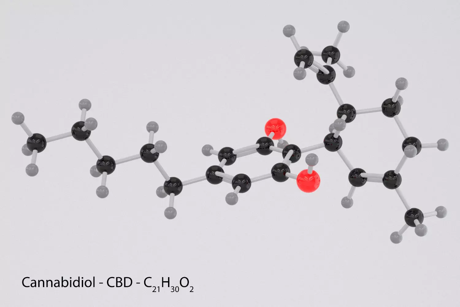 Drug CBD - Cannabidiol - Cannabinoid Molecule 3D model_0