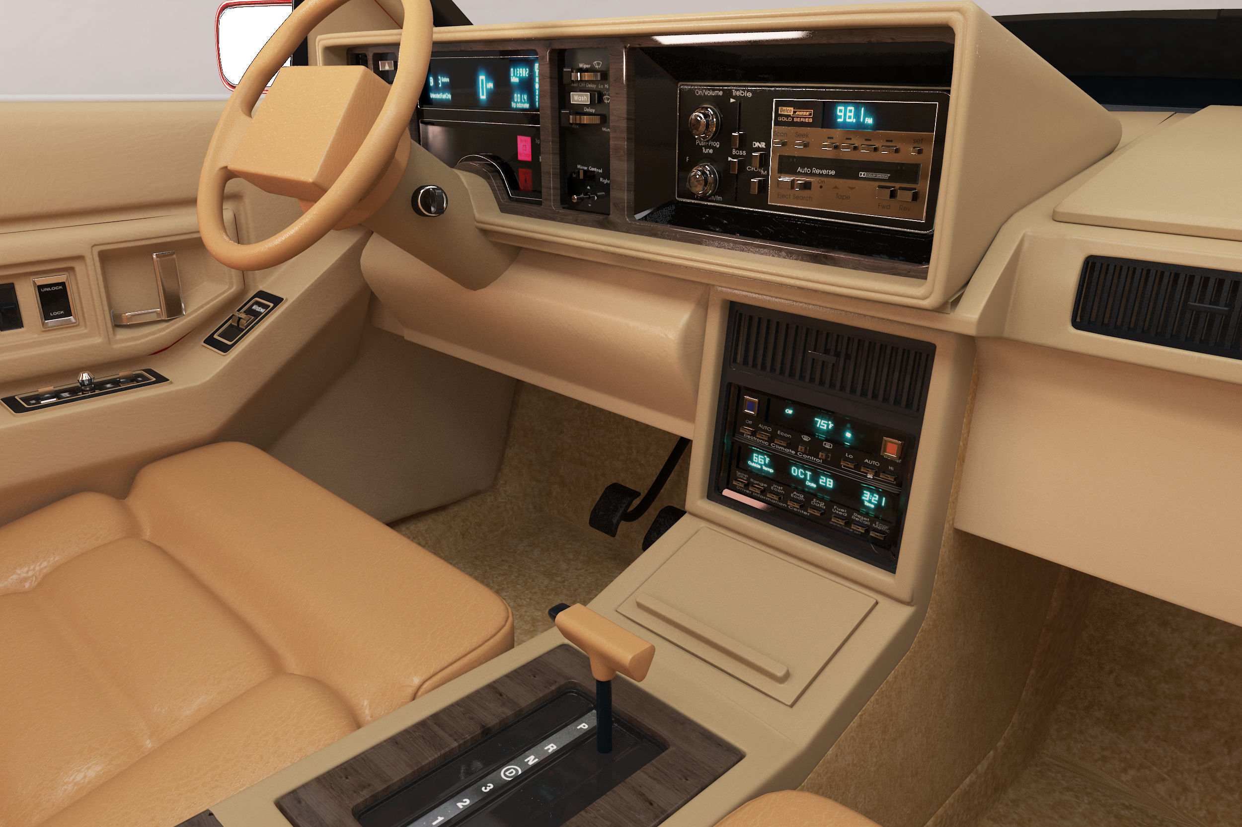 1991 Cadillac Eldorado with interior 3D model_14