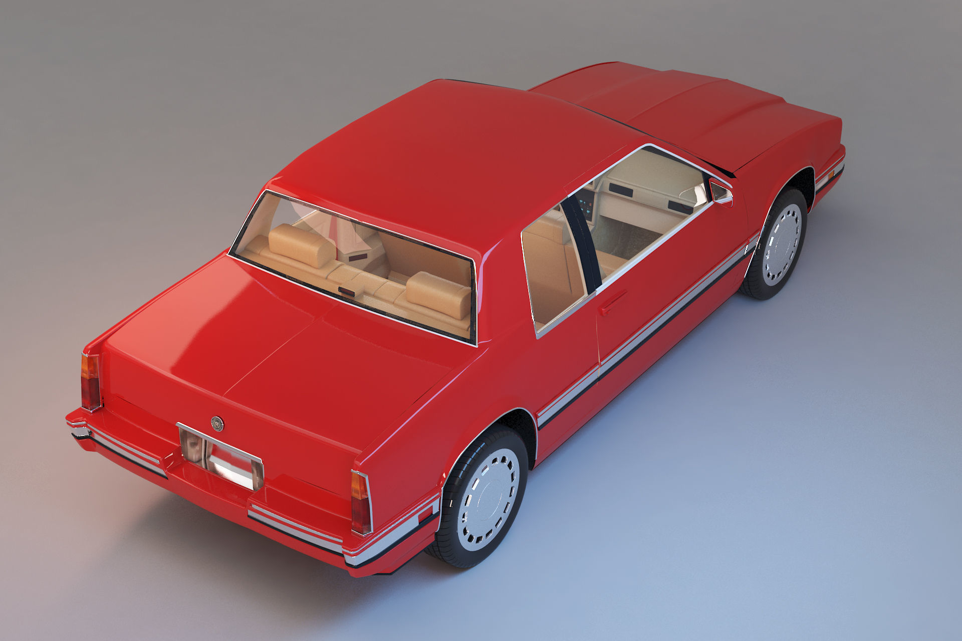 1991 Cadillac Eldorado with interior 3D model_11