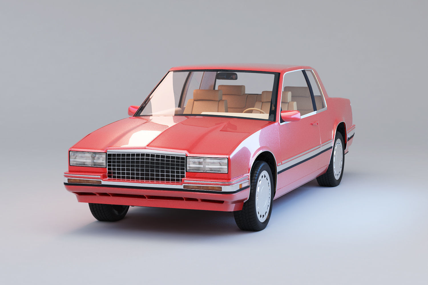 1991 Cadillac Eldorado with interior 3D model_2