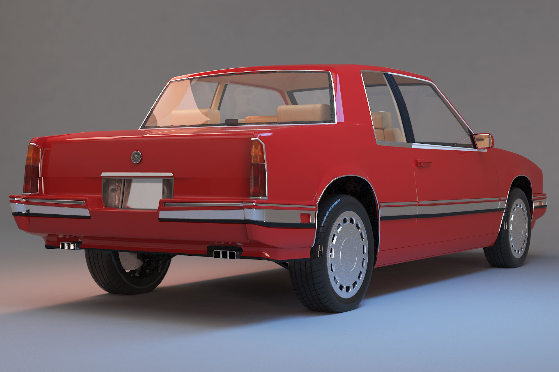 1991 Cadillac Eldorado with interior 3D model_16