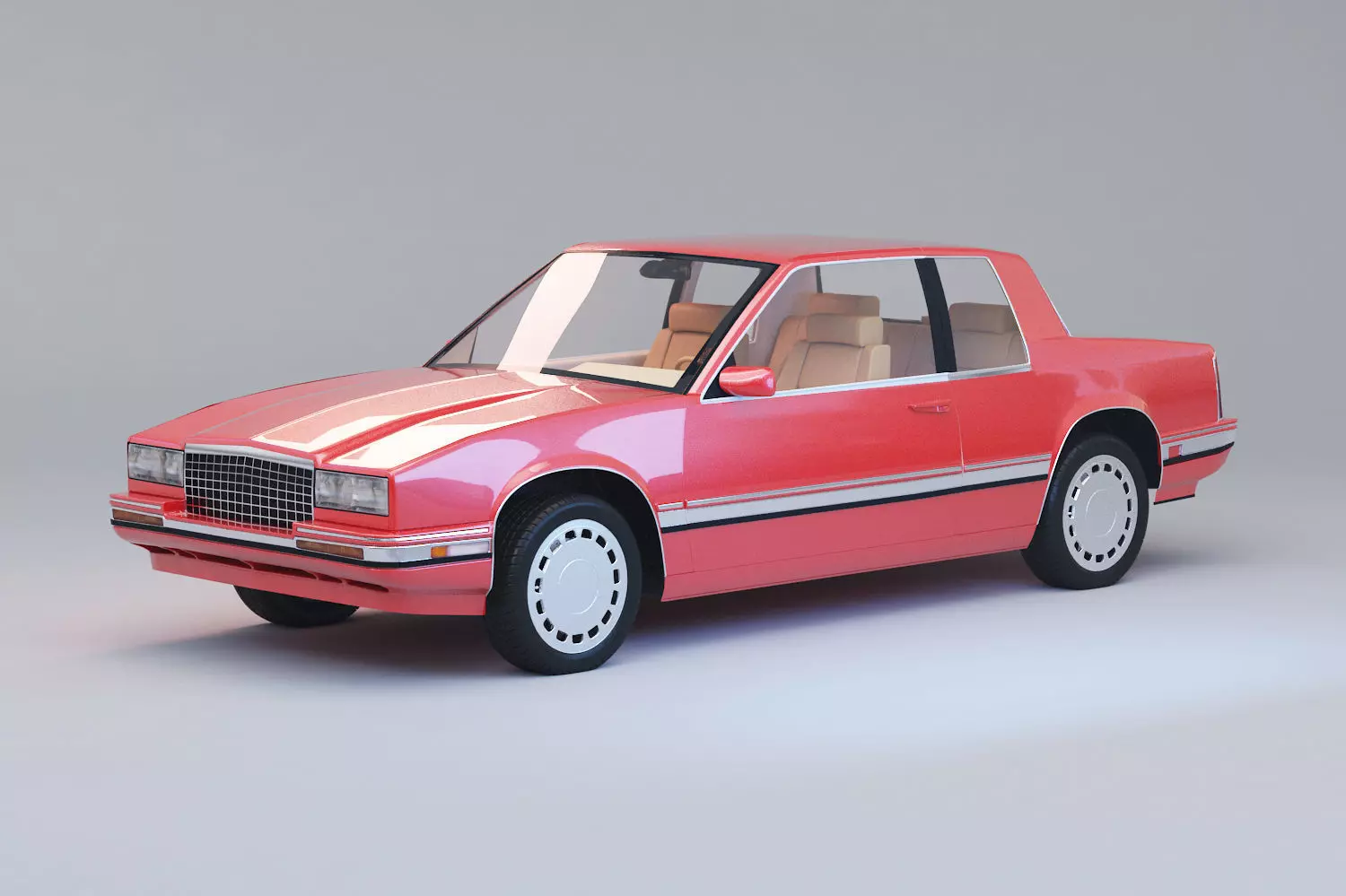 1991 Cadillac Eldorado with interior 3D model_0