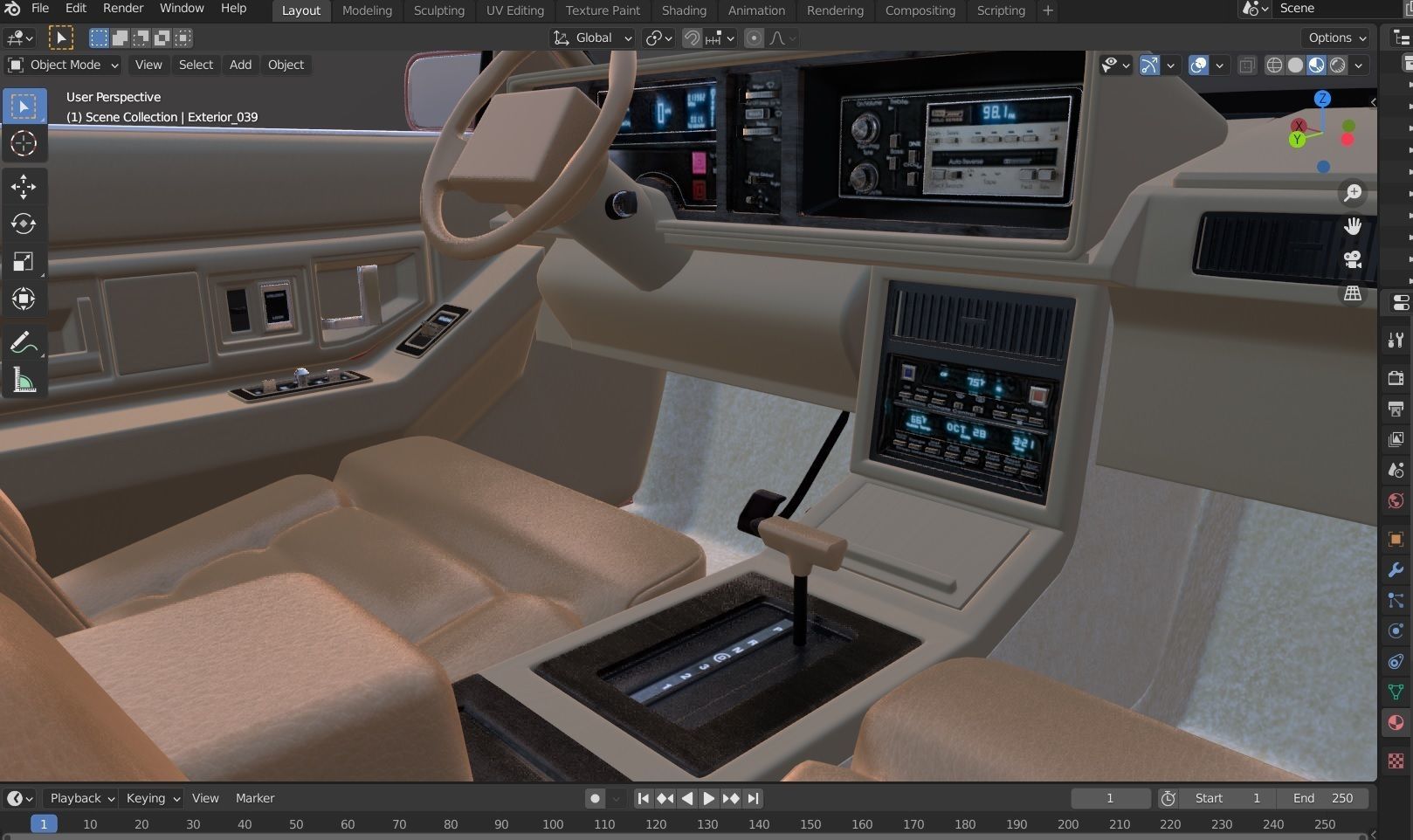 1991 Cadillac Eldorado with interior 3D model_18
