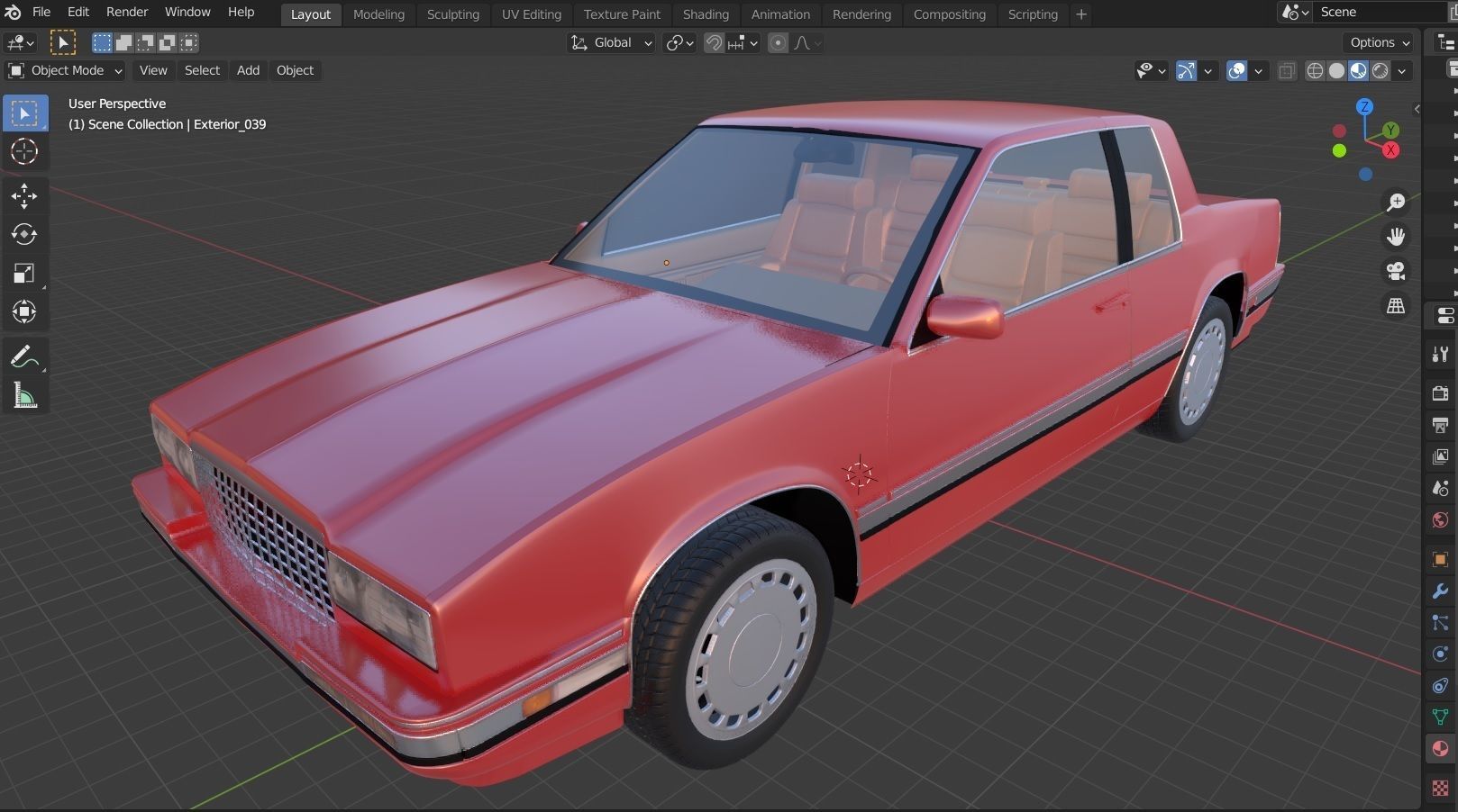 1991 Cadillac Eldorado with interior 3D model_17