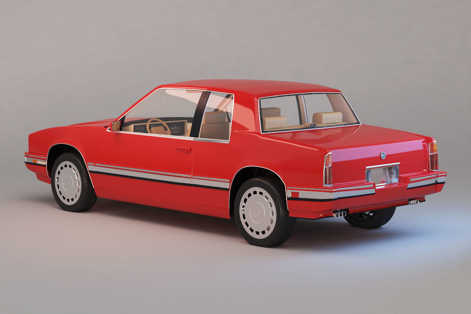 1991 Cadillac Eldorado with interior 3D model_7