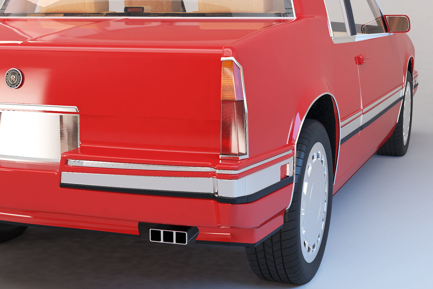 1991 Cadillac Eldorado with interior 3D model_8