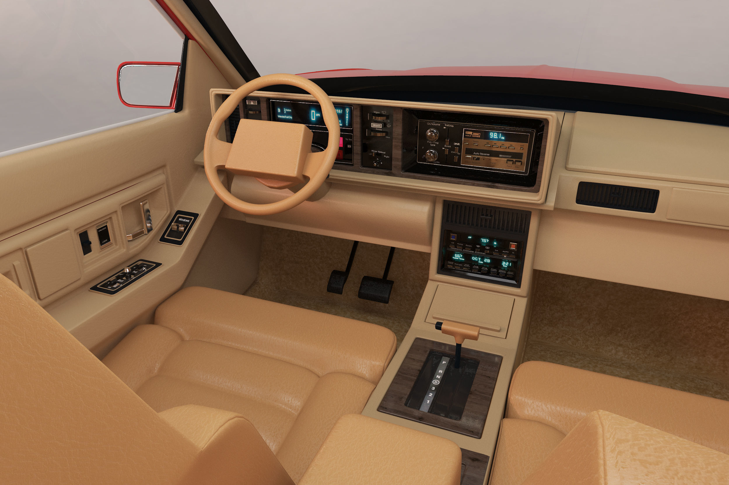 1991 Cadillac Eldorado with interior 3D model_12