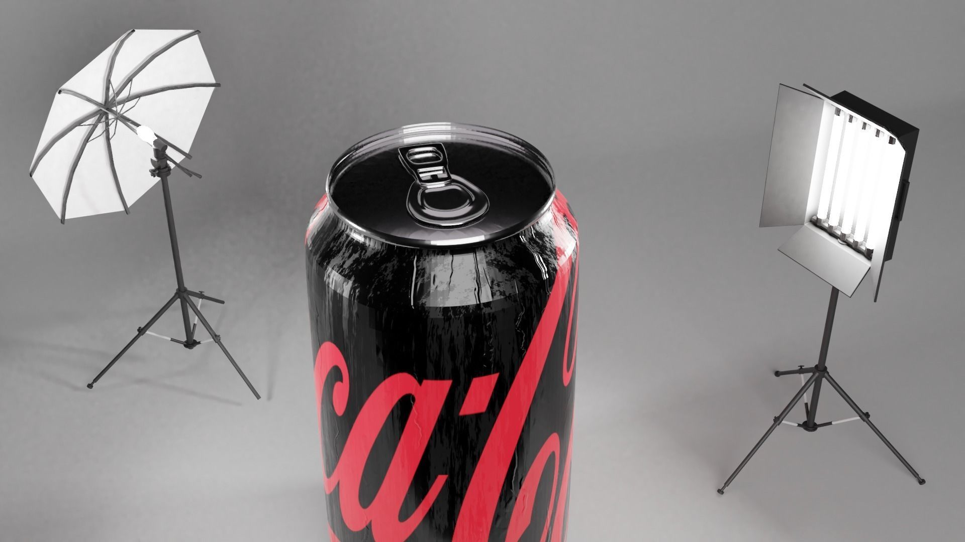 Standard COCA COLA Can 330 ML W Water Droplets 3D model_2