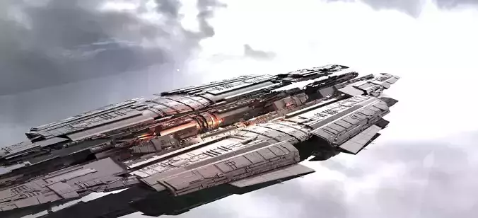 Science fiction landing pad with jet systems launch 3 3D model
