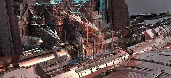 Dragon Cult Sci-Fi city 1 3D model