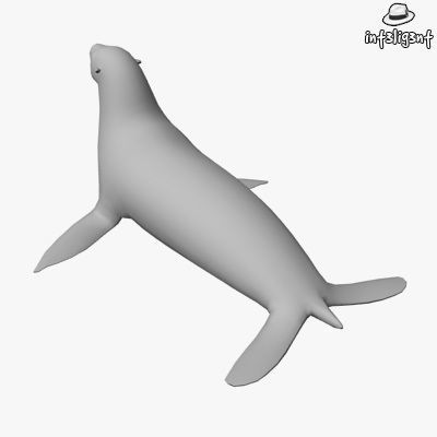 Low Poly Sea Lion Low-poly 3D model_2