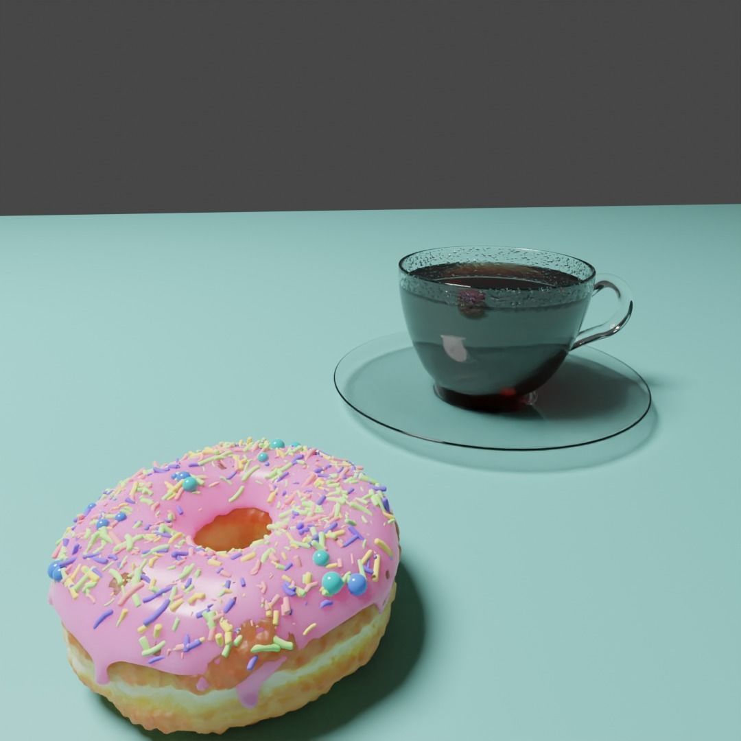 Donut with sprinkles 3D model_3