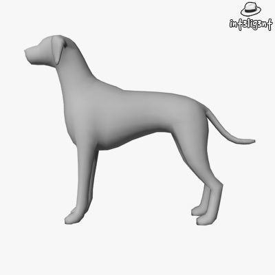Low Poly Dalmatian dog Low-poly 3D model_1
