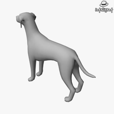 Low Poly Dalmatian dog Low-poly 3D model_2