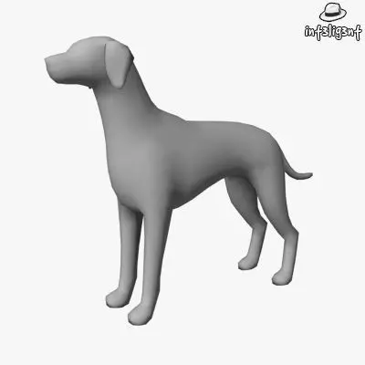 Low Poly Dalmatian dog Low-poly 3D model_0