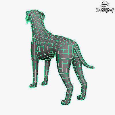 Low Poly Dalmatian dog Low-poly 3D model_5