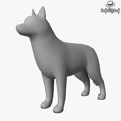 Low Poly Siberian Husky Low-poly 3D model