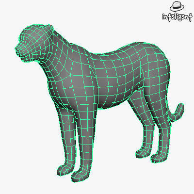 Low Poly Cheetah panther Low-poly 3D model_3
