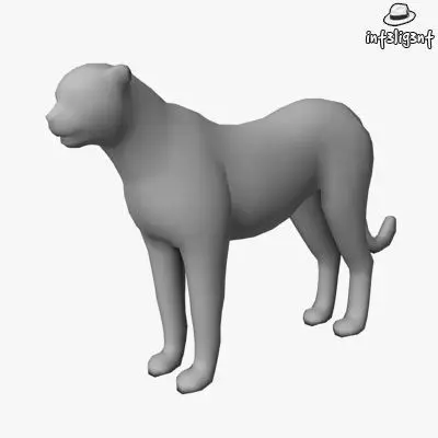 Low Poly Cheetah panther Low-poly 3D model_0