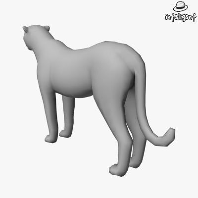 Low Poly Cheetah panther Low-poly 3D model_2
