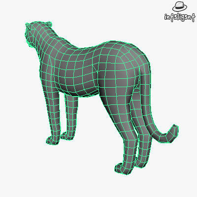 Low Poly Cheetah panther Low-poly 3D model_5
